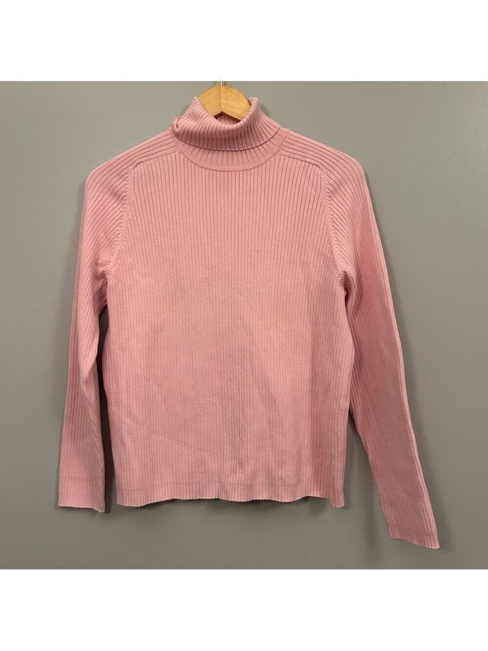 Lord & Taylor Soft Pink Knit Sweater Pima Cotton Ribbed